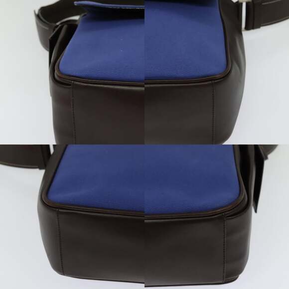 PRADA Shoulder Bag Canvas Blue Silver - Picture 10 of 12